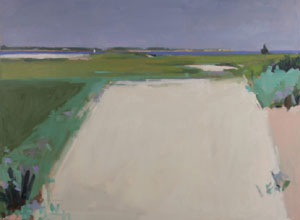 Hillary Osborn at the easel in the Osborn & Rugh Gallery.